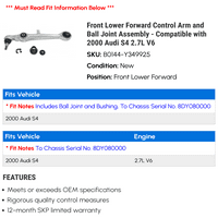 Prednja niža napredna upravljačka ruka i sklop kuglične zajednice - kompatibilan sa Audi S 2.7L V6