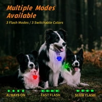Zeaxuie Montable Colors USB punjivi pas za pse za noćno hodanje, IP vodootporna LED ovratnik za pse