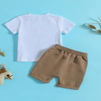 Diconna Baby Boys Ljetni odjel Pismo Ispiši majica s kratkim rukavima i elastične zavoja za zavojnice