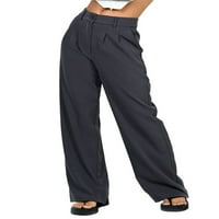 Aturuste Women Suit Suit Pant Classic Slim Fit Ravne hlače Široke noge pantalone sa džepovima za posao