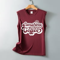 U sunčano i kava tiskano ženski tenk Najbolje slatko vježbanje fitness tee majica majica prsluk čaj