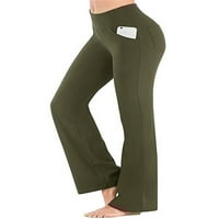 Ženske joge hlače sa džepovima High Squik Work Works Hlače Tummy Control Bootleg Radne pantalone