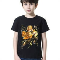 Retro moda i popularna anime Demon Slayer ispisana dječja majica, labavi povremeni pamučni dječji kratki