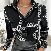 Bxingsftys Dame tiskane ljetne bluze isključuju majicu Okrug Bluze ovratnika Elegantni stil