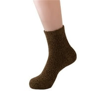 Yinguo zimske čvrste boje pletiva plišane tople čarape Početna Čarapa Srednje cijevi Čarape Čvrste čarape