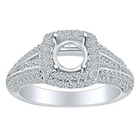 1. Carat okrugli oblik bijeli prirodni dijamantski zaručni prsten za uključivanje u 14K čvrstog bijelog