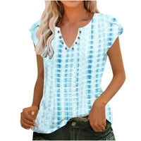 Žene ljetne vrhove kratkih rukava Bluze Regularne fit t majice Pulover vrhovi tinejdžeri čvrste majice