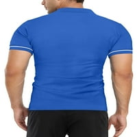 Muške kratke polovne polovne majice s dugim rukavima u četvrt zigu casual svakodnevno fit v vrat osnovne