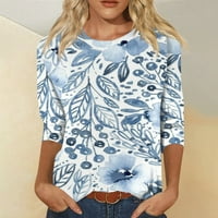 Umitay ženska moda casual Sedmi rukavi tiskani majica za majicu O-izrez