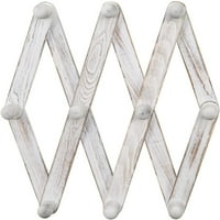 MyGIFT 10-kuka na zidu montiranih drvnih kaputa, bijela
