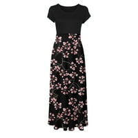 Haljine za prodaju za žene za žene s kratkim rukavima tisak cvjetnog uzorka Tie-dye patchwork haljina