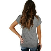 Plus veličine za žene Ljetne majice Casual Petal kratki rukav bluze V izrez T majice Sunflower Graphic Tees
