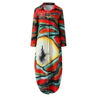 Ženske haljine maxi maxi modni ispisani okrugli dekolte Ljetna haljina multicolor m