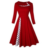 Ženske zabavne haljine rukavi 1950-ih Vintage Rockabilly Swrets Haljina moda polka tačka patchwork haljina