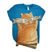 Plus size žene kratki rukav 3D životinjski tiskani o-vrat The Tee majica bluza