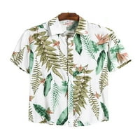 Muškarci vrhovi gumb dolje majica rever za majicu MENS Havajska bluza za odmor ljetne košulje CS 3xl