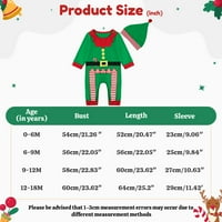 Baby Christmas Elf outfit Rompers Jummsuit za Toddler Boys Girzička odjeća za božićnu odjeću 0 meseci