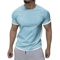 Amidoa muns casual majice Ljetni moderski kratki rukav Atletski mišićni majica Slim Fit Big i visoki