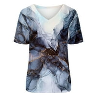 Bluze plus veličine za žene za žene V-izrez cvjetne tiskane majice modne udobne ženske bluze vrhovi