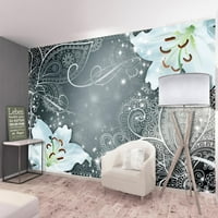 TiptophOMedecor ogulite i štapić ZEN zidni zidni zidni zidni zidni - mandala i cvijeće siva - uklonjivi