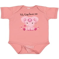 Inktastic aditi moj gigi voli me ružičasti slon prekrasan poklon baby girl bodysuit