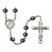 Sveti Catherine Aleksandria srebrne ružne harde hematitne perle Crucifi Veličina medaljina šarm