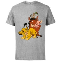 Disney The Lion King Young Simba Timon i Pumbaa - Pamučna majica kratkih rukava za odrasle - prilagođeno-atletski