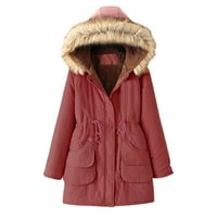 Leesechin Fleece jakne za žene čišćenje tople dugu dugi kaput jakna s vilim zimske parkas odjeće s džepovima