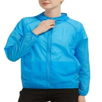 Bomotoo Ženske vrhove pune zatvarača za blubu od pune boje Tunika UPF 40+ jakna na otvorenom s duksevima Jewel Blue 4xl