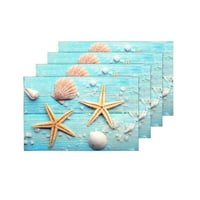 Ljetne morske zvijezde i školjke Drvene placematske prostirke za trpezariju Kuhinjski stolni ukras,