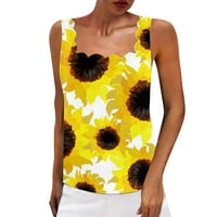 Kamisole Žene Velika ženska majica Summer bez rukava Top čipke Top kvadratni vrat Ležerne prilike za