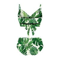 Veze za vezanje Visoko struk bikini set za žene Vintage Print Camis kupaći kostim