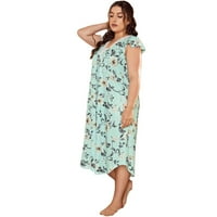 Newway Womens Floorl Nightgown Plus Sleephirt Dubica V čipkasti vrat za spavanje Labavi odjeća za spavanje