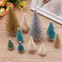 Besponzon mini božićno drhtavo svjetlo snježno borovo dekor Desktop Božićna stabla ukras za kućnu trgovinu