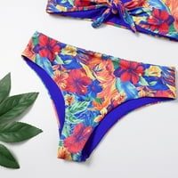 Žene Split kupaći kostimi s jednom ramenom print plažom Bikini odijelo kupaći odjeća