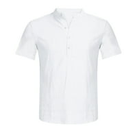 Sayhi muške majice pamučna posteljina bluza majica casual vrhovi kratkih rukava s majicom majica majica