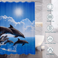 Dan svjetskog oceana poliesterska zavjesa za tuširanje šareno kupatilo za zavjese za rođendanski poklon