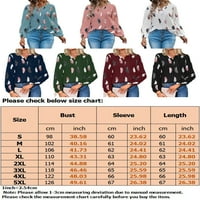 Avamo ženska tunika bluza dugih rukava za majicu Peather Print Šifon vrhovi radne ležerne majice Lagana