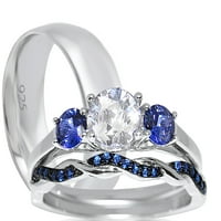 Njegov i njen vjenčani prsten koji odgovara srebrnim vjenčanim bendovima Njezine muškarce žene veličine