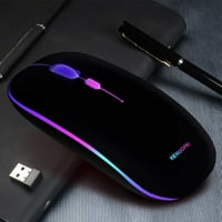 Punjivi bežični miš, optički računalni miševi, tanak prijenosni USB miš s RGB svjetlom za disanje, za