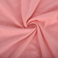Ženske čipke šuplje vrhove pada hladne košulje kratkih rukava Crewneck bluze casual labav ružičasti