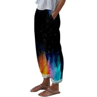 Teretne hlače Žene Baggy Y2K Sports Home Color Tip Tisak Elastični struk High Squik džepne pantalone