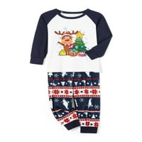 Božićna porodica koja odgovara pidžami jelene božićno drvce Ispis dugih rukava hlače homeća za spavanje