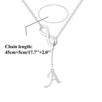 Oblikovana resel srebrna početna ogrlica za žene srebrne ogrlice za žene A Z abeceda Početne ogrlice