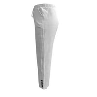 Daznicono ženski čvrsti pamučni sasvim temperamentni hlače sa labavim hlačevima ravne pantalone za noge