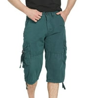 Muški kapris kratke hlače Ležerne prilike za planinarenje ispod kratkih kratkih kratkih kratkih kratkih hlača s više džepovima Plaža Radni kratke hlače Plavi klirens