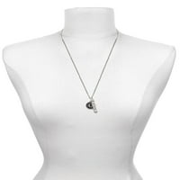 Delight nakit Silvertone Antiqued Okrugli brtvi - Inicijal - U - Silvertone neustrašiva bar šarm ogrlica,