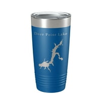 Jelena jezera Karta Tumbler Travel Gol izolirana laserska urezana kava Cup Florida oz bijelog