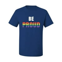 Budite ponosni Rainbow LGBT-a za muške grafičke majice, kraljevska, srednja
