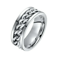 SIMU nehrđajući čelični prstenovi za muškarce Žene Otvarač za okretni lanac Titanium set prstenaste